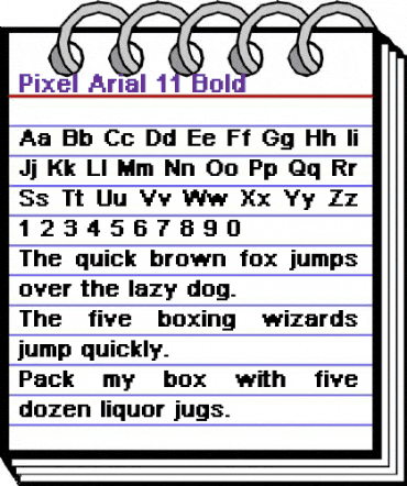 Pixel Arial 11 Bold animated font preview