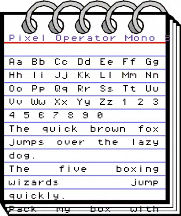 Pixel Operator Mono 8 Regular animated font preview