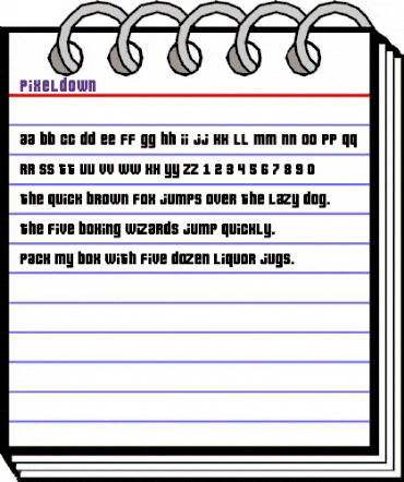 Pixeldown Regular animated font preview