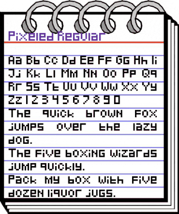 Pixeled Regular animated font preview