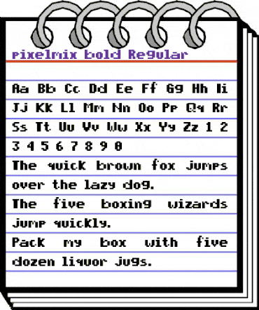 pixelmix bold Regular animated font preview