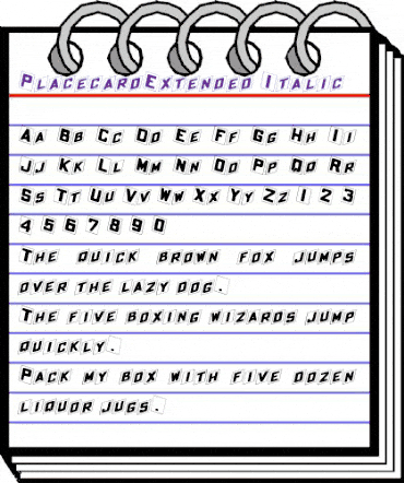 PlacecardExtended Italic animated font preview