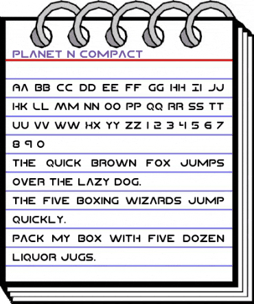 Planet N Compact Regular animated font preview