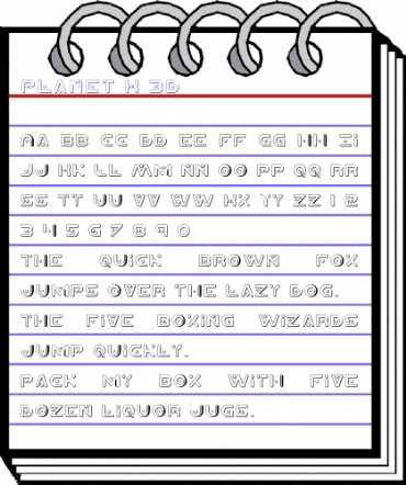 Planet X 3D Regular animated font preview