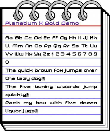 Planetium-X Bold Demo Regular animated font preview