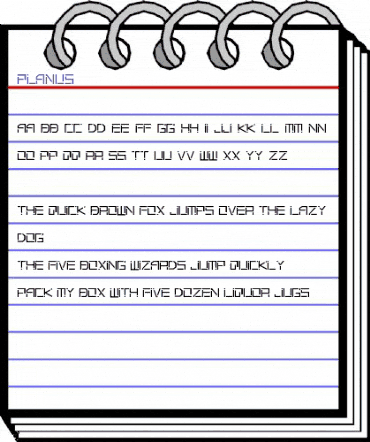 Planus Regular animated font preview Planus Regular animated font preview