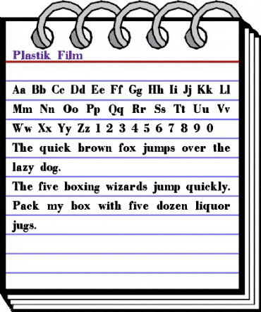 Plastik Film Regular animated font preview