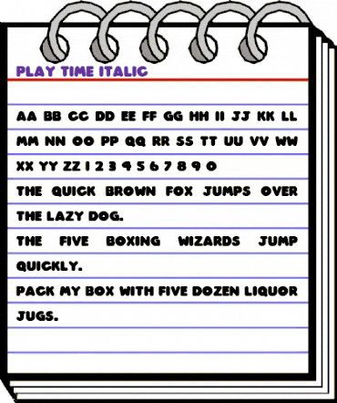 Play time Italic animated font preview