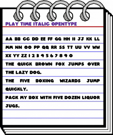 Play time Italic animated font preview