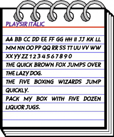 PLAYSIR Italic animated font preview