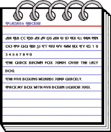 Plaza26 Becker Regular animated font preview