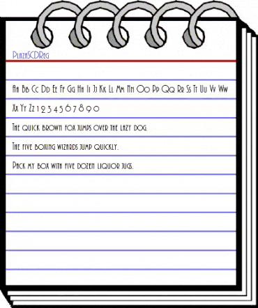 PlazaSCDReg Regular animated font preview