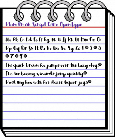 Plum Brush Script Demo Regular animated font preview