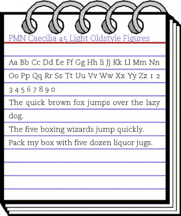 Caecilia LightOsF Regular animated font preview