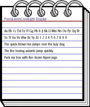 PoemLavishCondLight Regular animated font preview