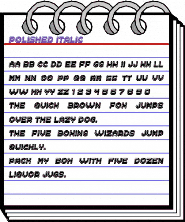 Polished Italic animated font preview