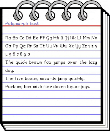 Polymorph East Regular animated font preview