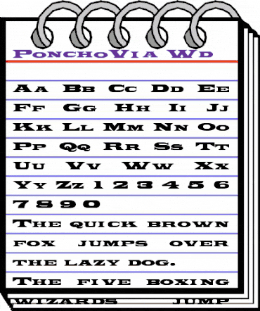 PonchoVia Wd Regular animated font preview