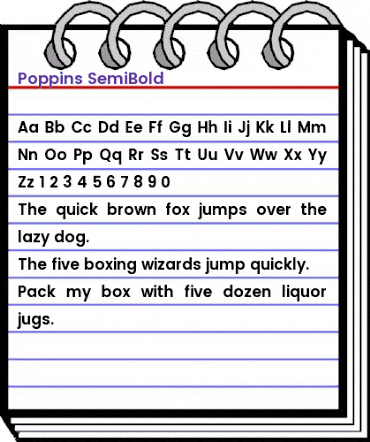 Poppins SemiBold Regular animated font preview