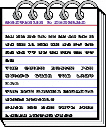 Portfolio 3D Regular animated font preview