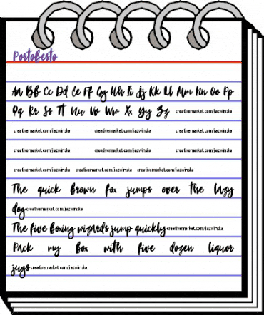 Portobesto Regular animated font preview