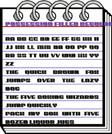 Possession Filled Regular animated font preview