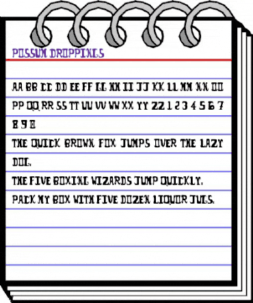 possum droppings. normal animated font preview