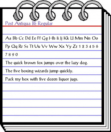 Post Antiqua BE Regular animated font preview