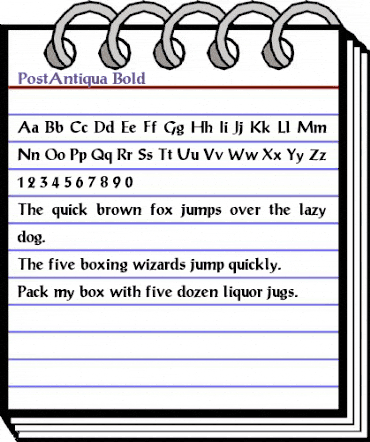 PostAntiqua Bold animated font preview