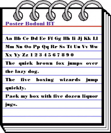PosterBodoni BT Roman animated font preview