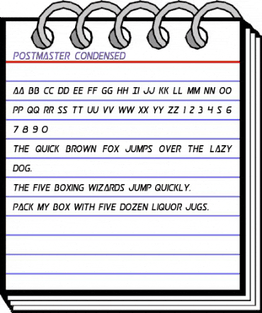 Postmaster Condensed Condensed animated font preview Postmaster Condensed Condensed animated font preview