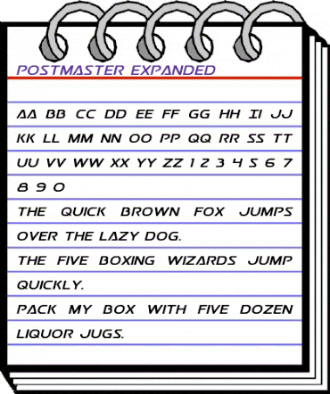 Postmaster Expanded Expanded animated font preview