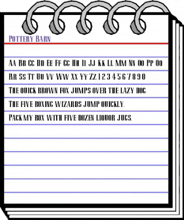 Pottery Barn Regular animated font preview