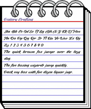 Pottery Crafting Regular animated font preview