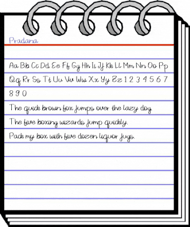 Pradana Regular animated font preview