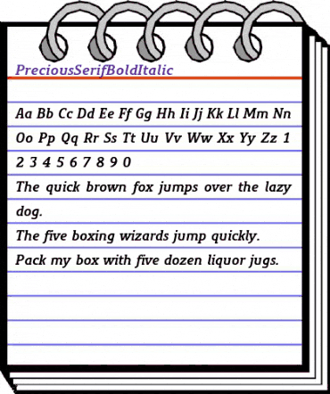 PreciousSerifBoldItalic Regular animated font preview PreciousSerifBoldItalic Regular animated font preview