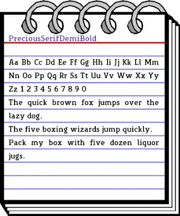 PreciousSerifDemiBold Regular animated font preview