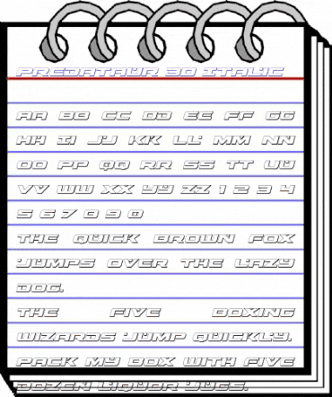 Predataur 3D Italic Italic animated font preview