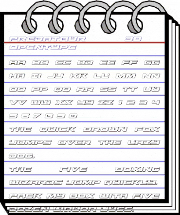 Predataur 3D Italic Italic animated font preview