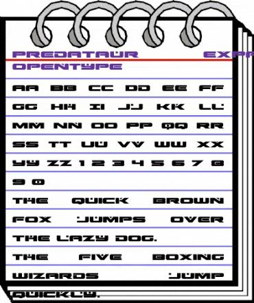 Predataur Expanded Expanded animated font preview