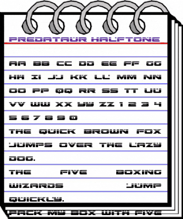 Predataur Halftone Regular animated font preview