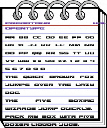 Predataur Halftone Regular animated font preview