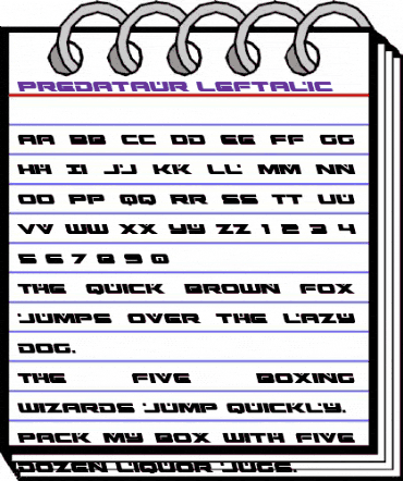 Predataur Leftalic Italic animated font preview