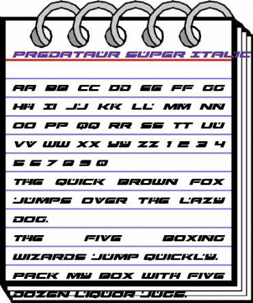 Predataur Super-Italic Italic animated font preview