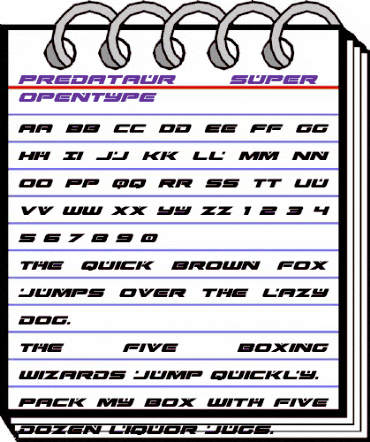 Predataur Super-Italic Italic animated font preview