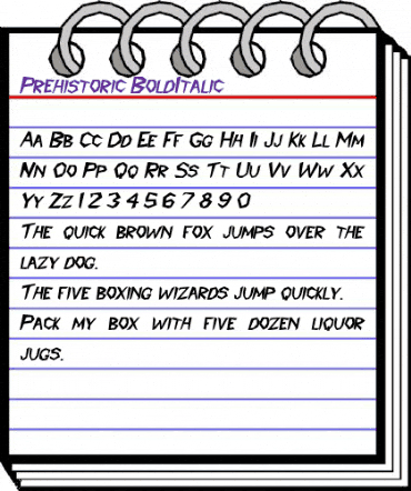 Prehistoric BoldItalic animated font preview