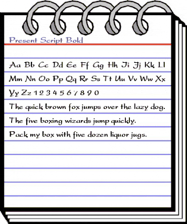 Present_Script Bold animated font preview
