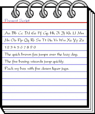 Present_Script Regular animated font preview