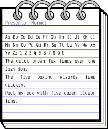 Presentor-Normal Regular animated font preview