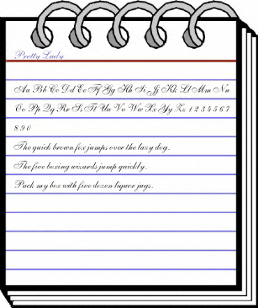 Pretty Lady Regular animated font preview